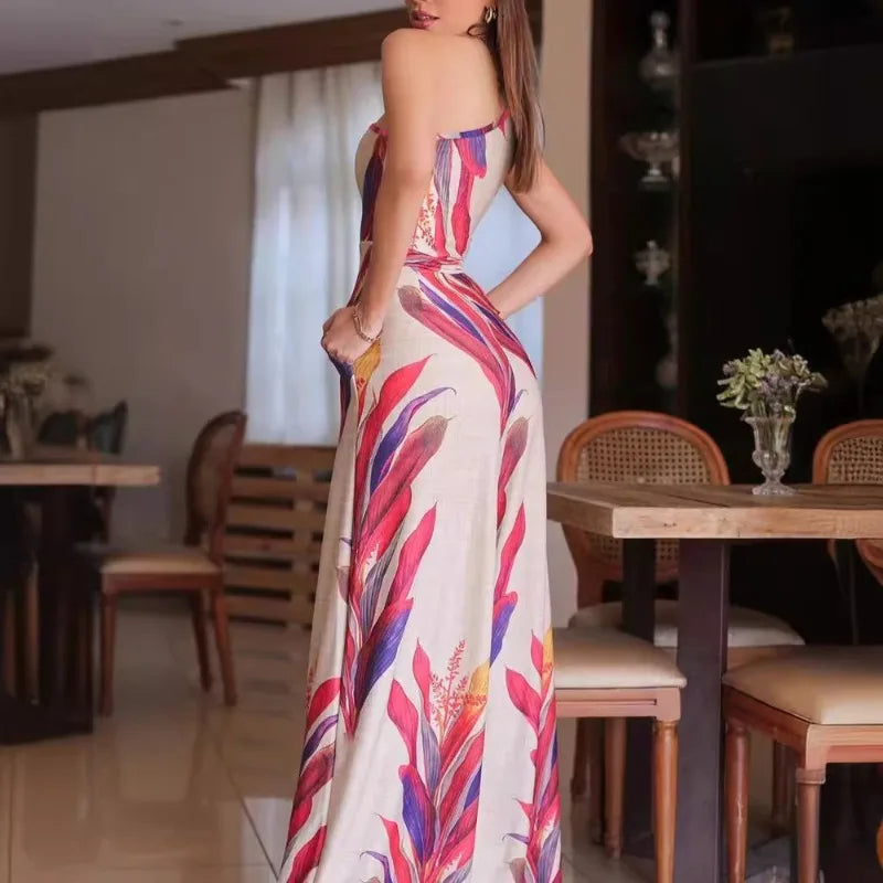 Macacão Feminino Ombro Único Estampa Floral