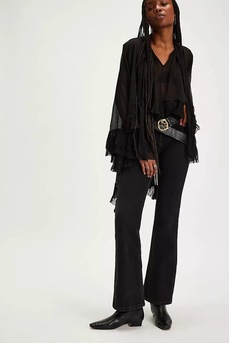 Moda sexy transparente camisa feminina primavera verão novo design de manga sino nó francês chique translúcido topo com botões