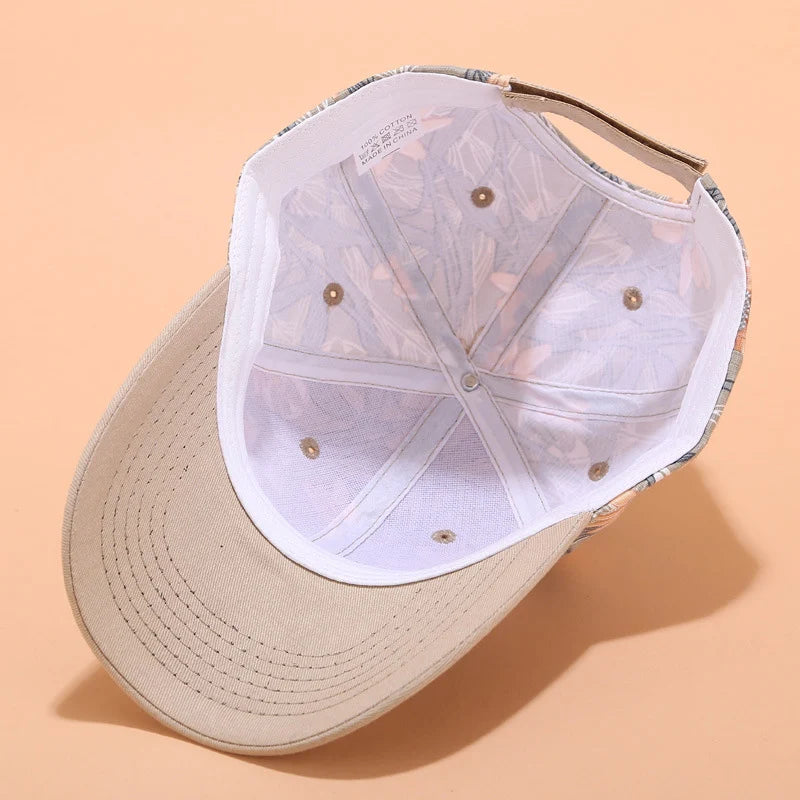 Flor impressão mulheres boné de beisebol feminino ajustável snapback chapéu verão moda ao ar livre sol viseiras senhoras gorro casquette gorras