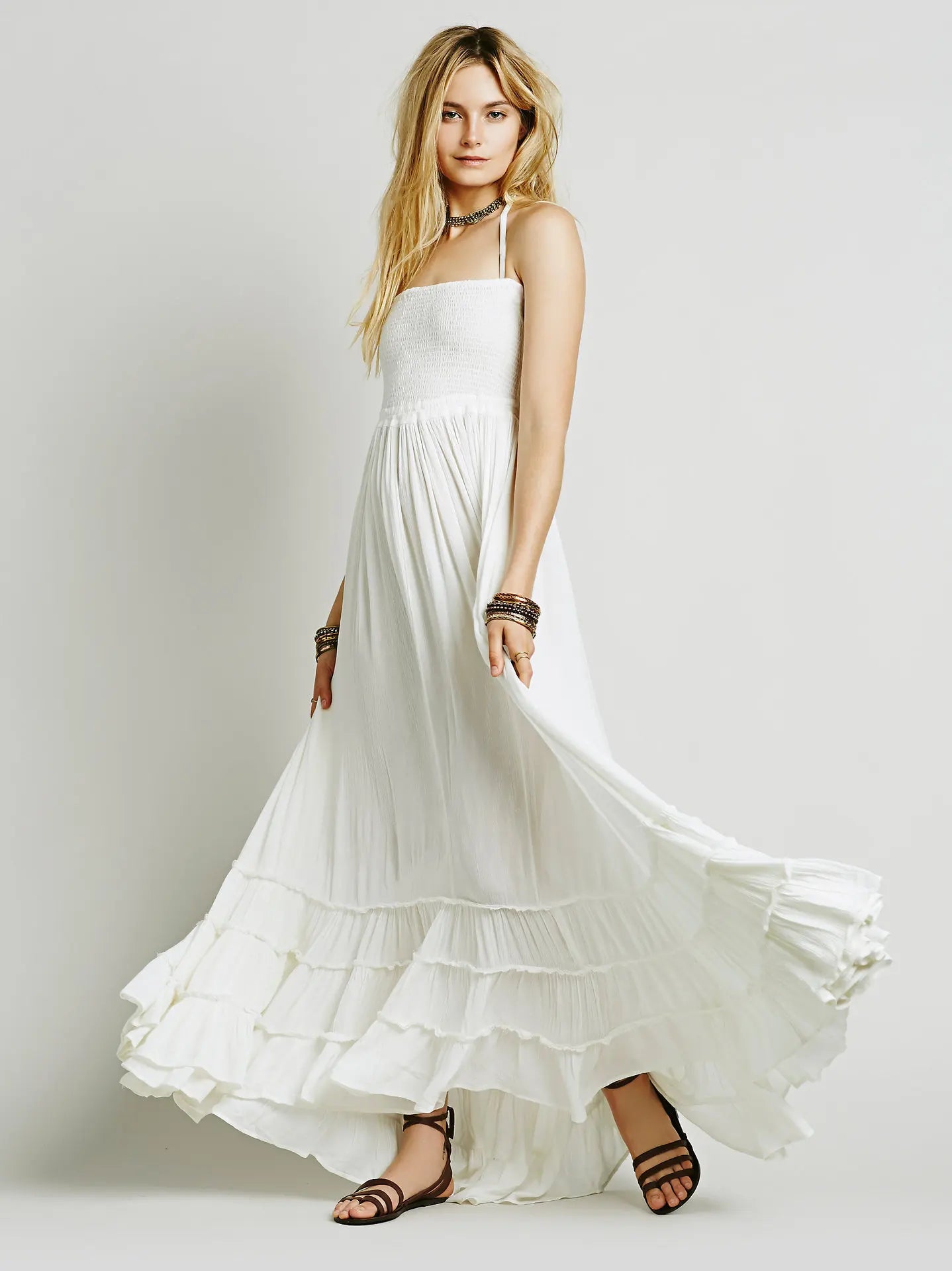 Vestido Maxi Boho Longo costas Zaia