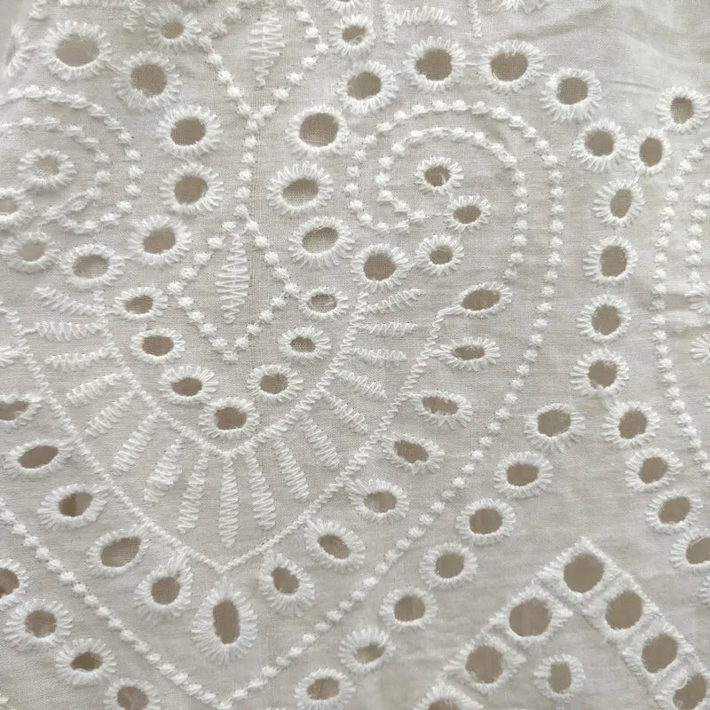 Vestido Longo Laise de Algodão bordado corações e manga puff