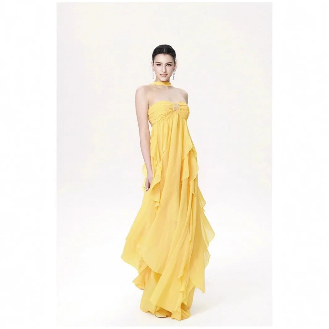 Vestido Maxi de Chiffon Bella Estrela