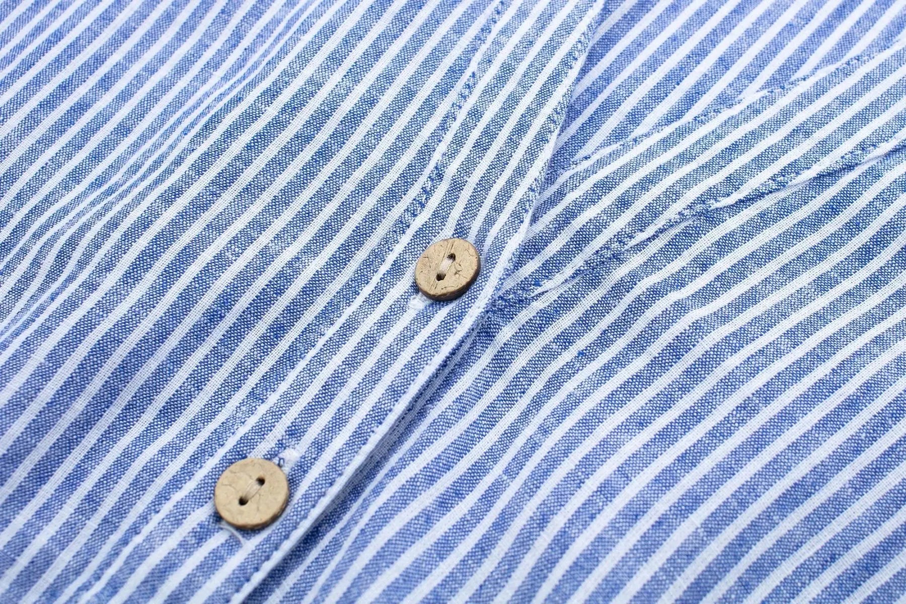 Macaquinho Feminino de Canhãmo Listrado Azul