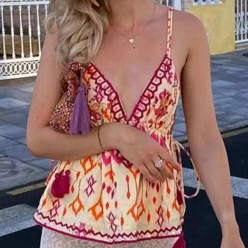 Blusa Regata Estampada com Alças Elegante