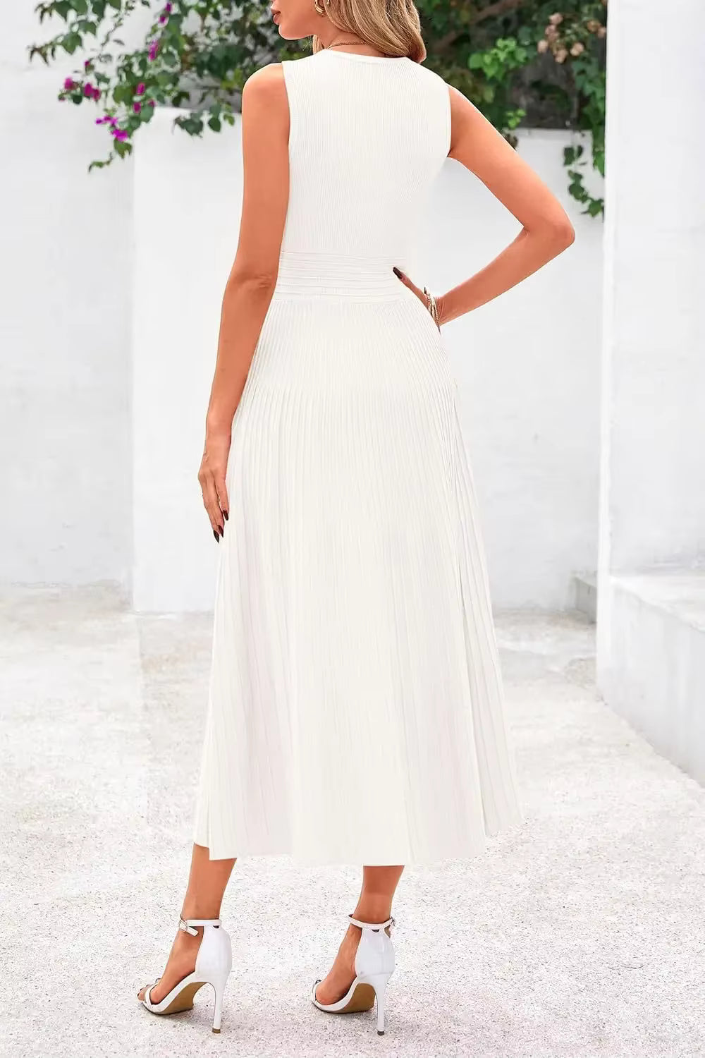 Vestido Casual Midi Sem Mangas Marseille