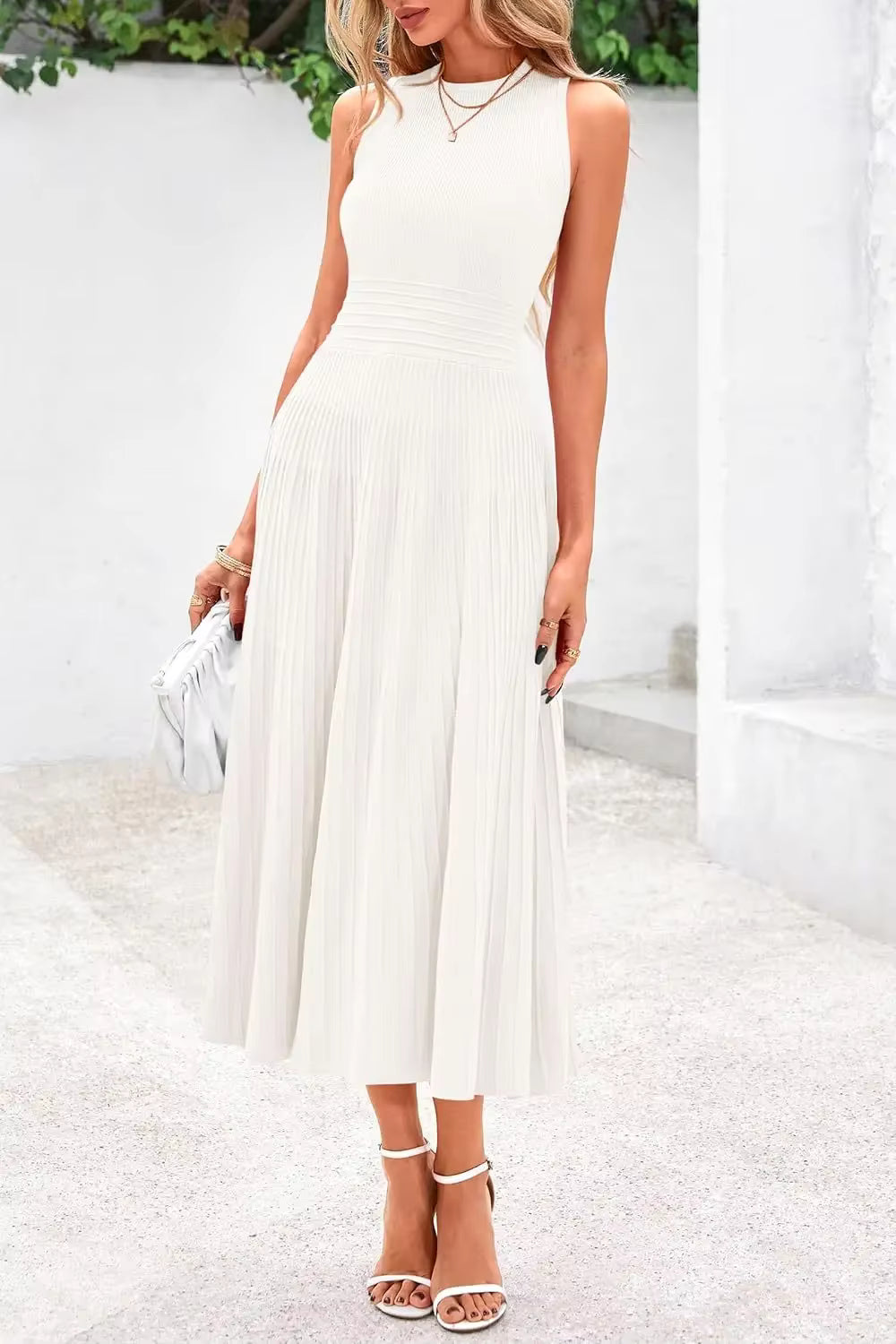 Vestido Casual Midi Sem Mangas Marseille