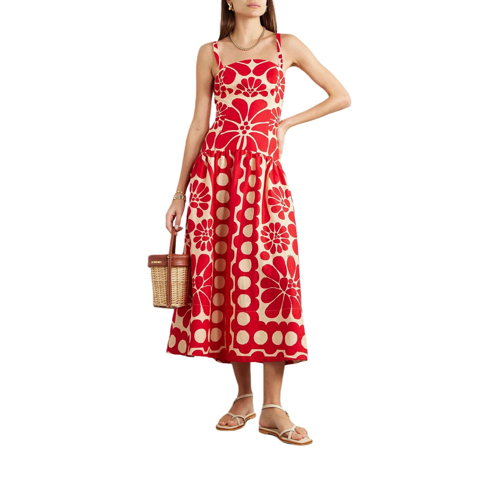 Meihuida-Vestido sem mangas com alça de spaghetti feminino, estampa floral, sem encosto, festa, férias, coquetel, streetwear de praia, verão