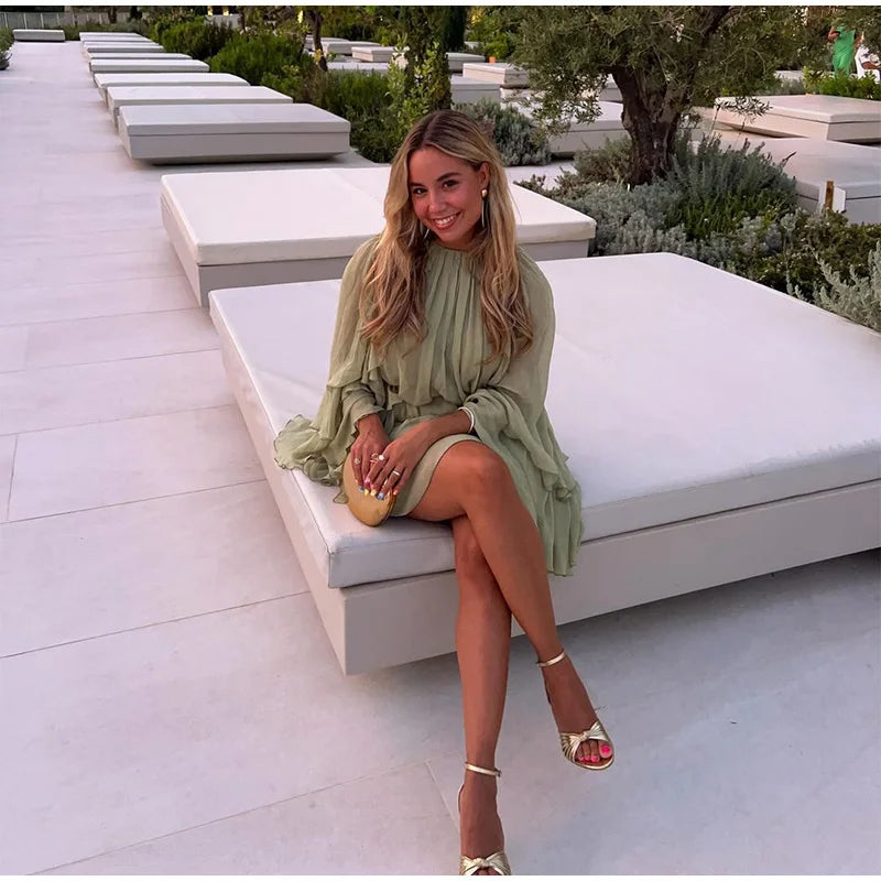 Vestido Boho Aurora Pistache