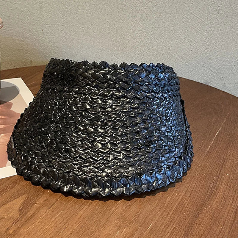 Viseira de Palha Natural com Aba Larga