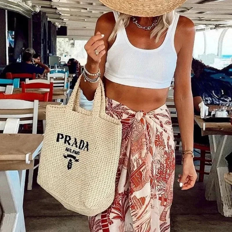 Conjunto Maiô e Canga Feminino de Ombro Único Estampa Coqueiro Tropical