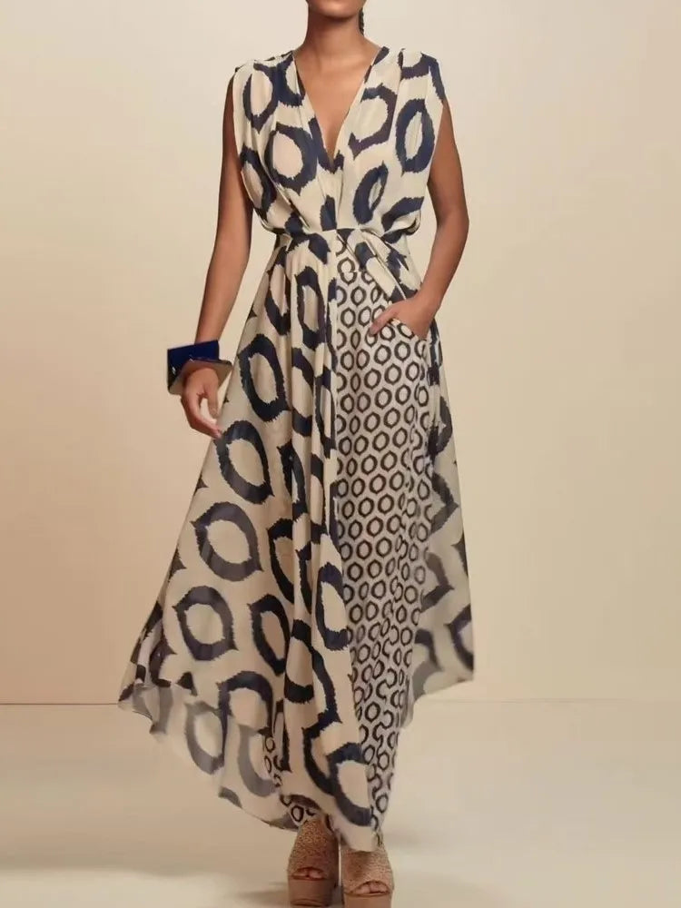 Conjunto Boho Feminino Elegante com Estampas Geométricas