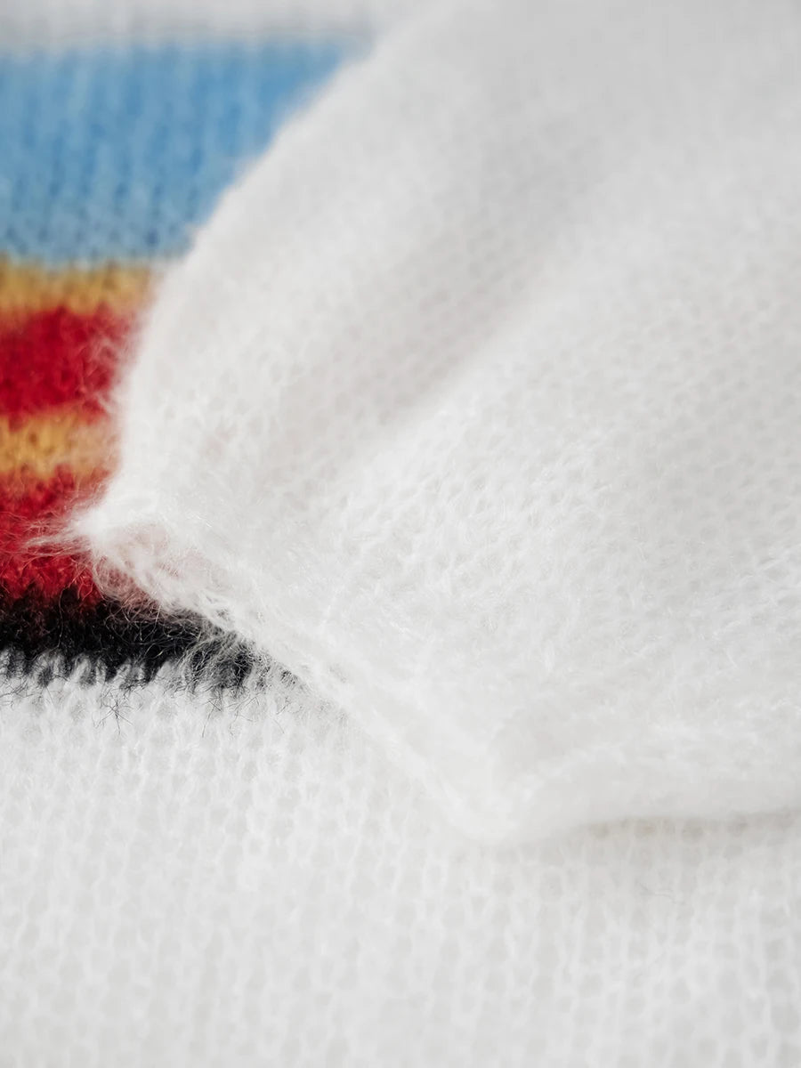 Cardigan Branco com Listras