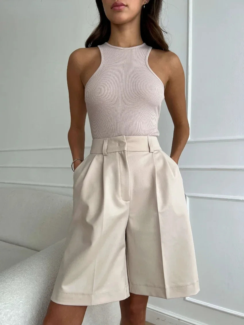 Short Feminino de Cintura Alta Elegante