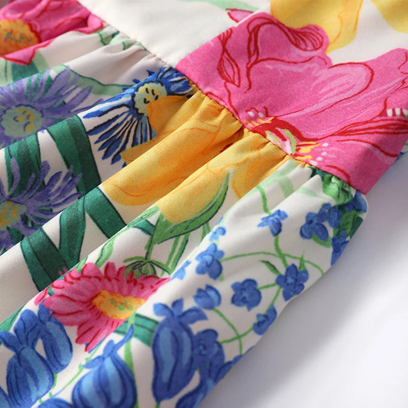 Produto Elegante vestido de deslizamento estampado feminino, sem mangas, sem encosto, solto feminino Maxi vestidos, vestido de senhora de férias, nova moda, verão, 2024 - 1