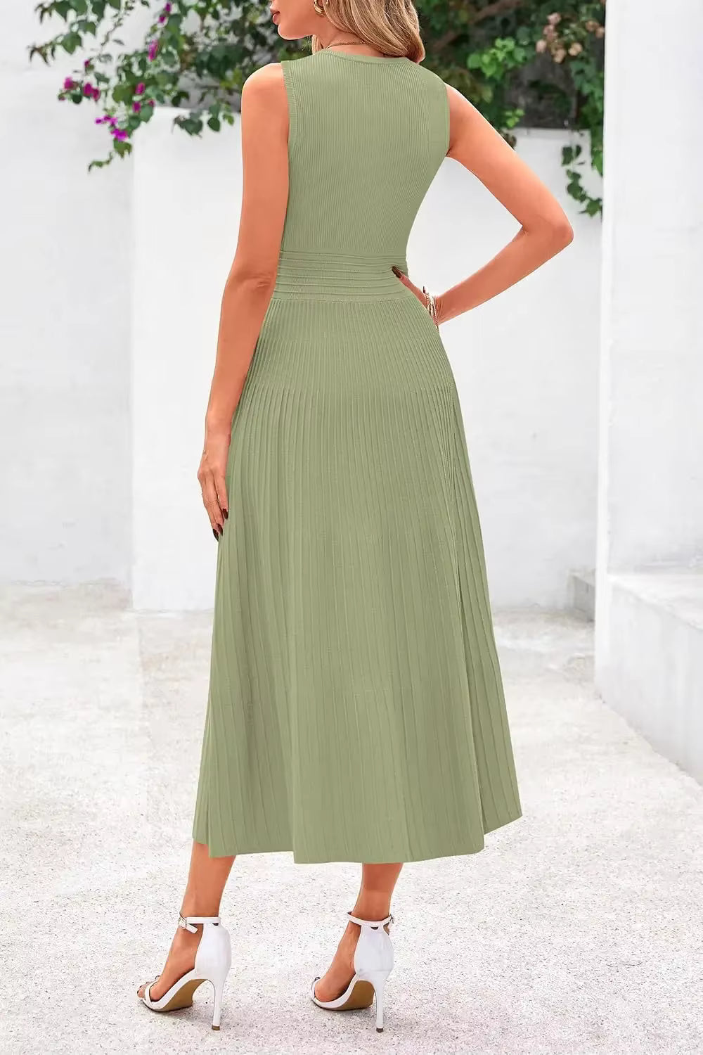 Vestido Casual Midi Sem Mangas Marseille