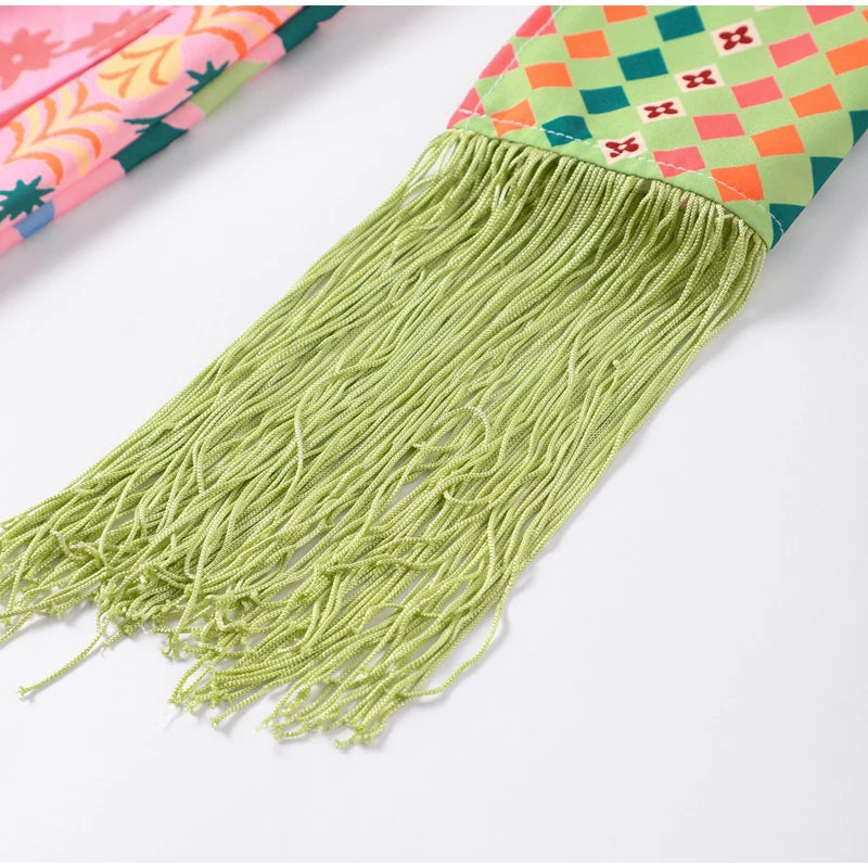 Vestido Midi Feminino de Ombro Único com Franjas