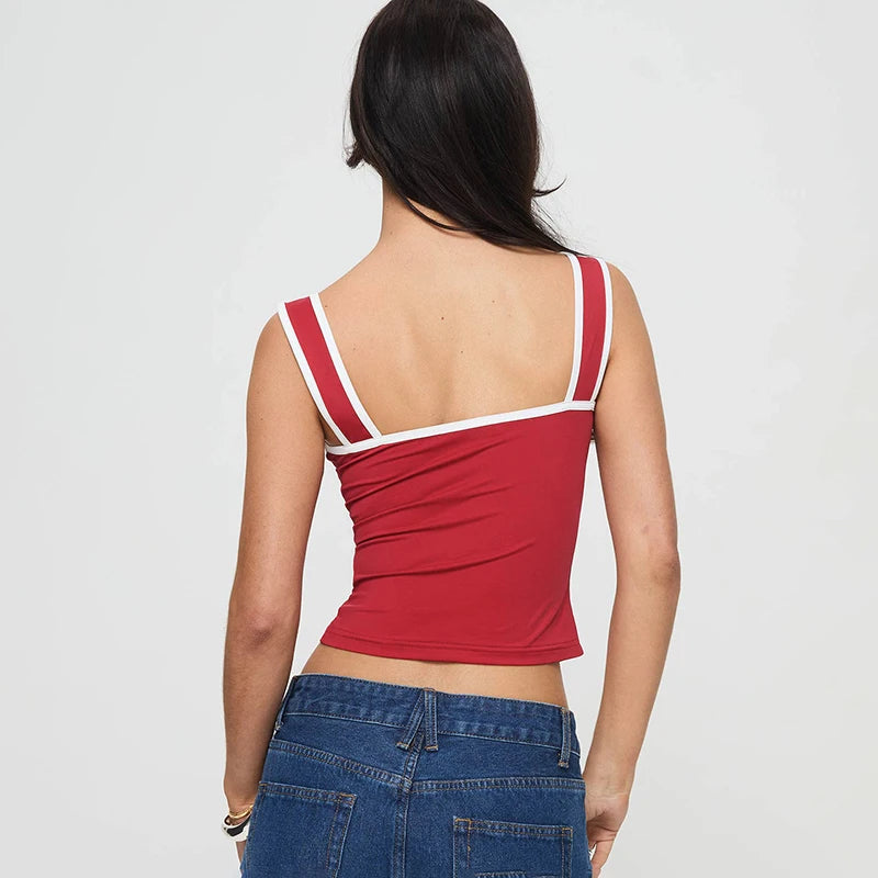 Blusa Feminina de Alças Largas e Decote Quadrado