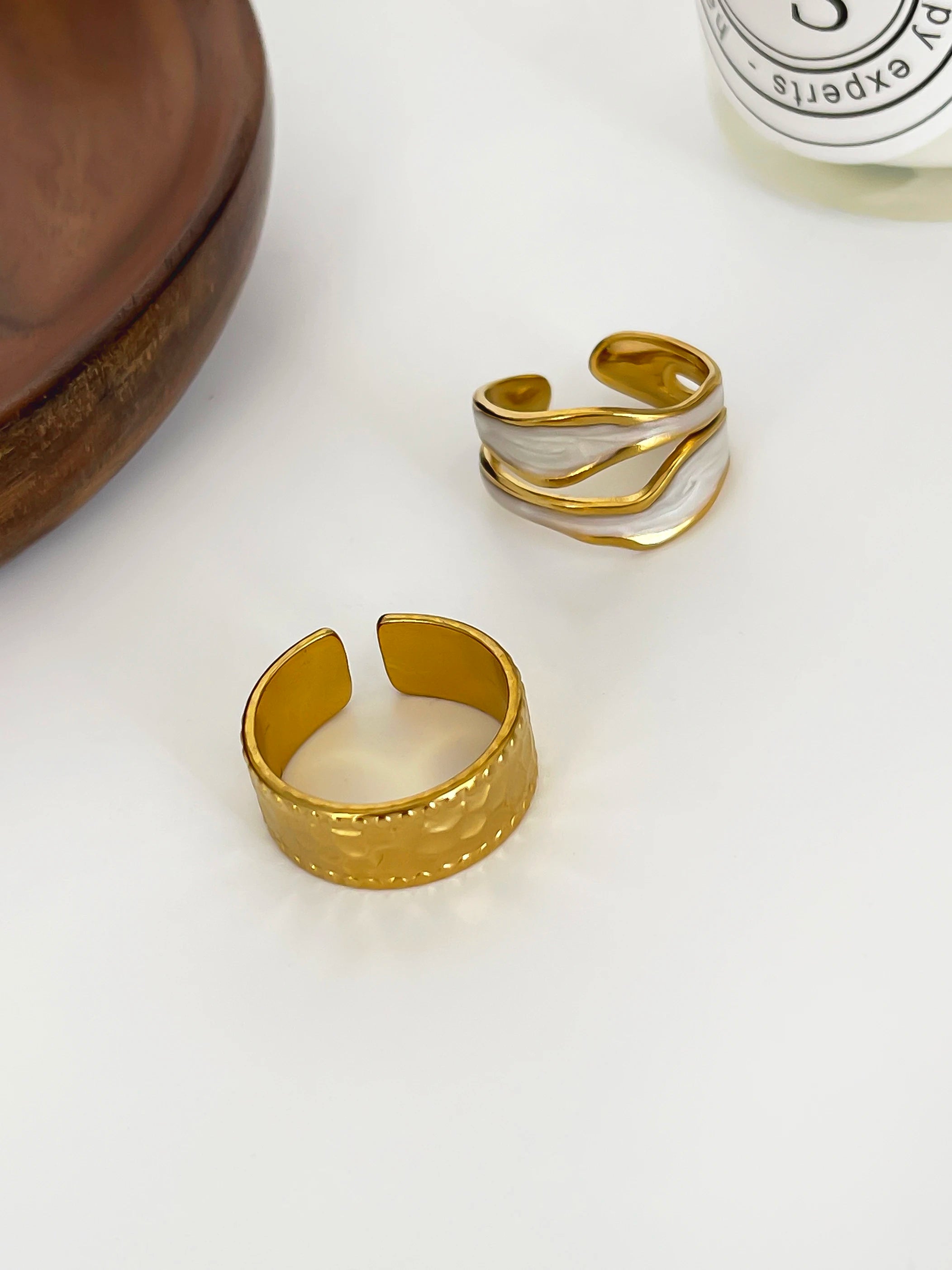 Anéis Ajustáveis Banhados à Ouro 18K