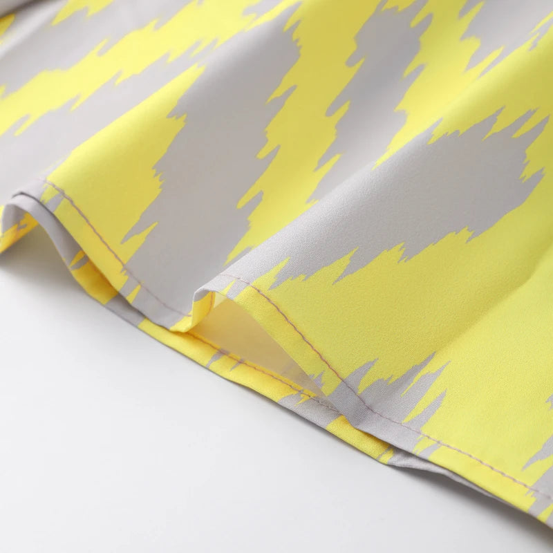 Produto Vestido estampado em retalhos para mulheres, gola redonda chique, vestidos grandes sem mangas, férias femininas, nova moda, verão 2024 - 1