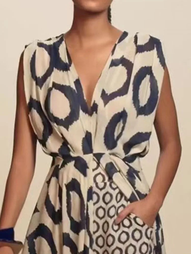 Conjunto Boho Feminino Elegante com Estampas Geométricas