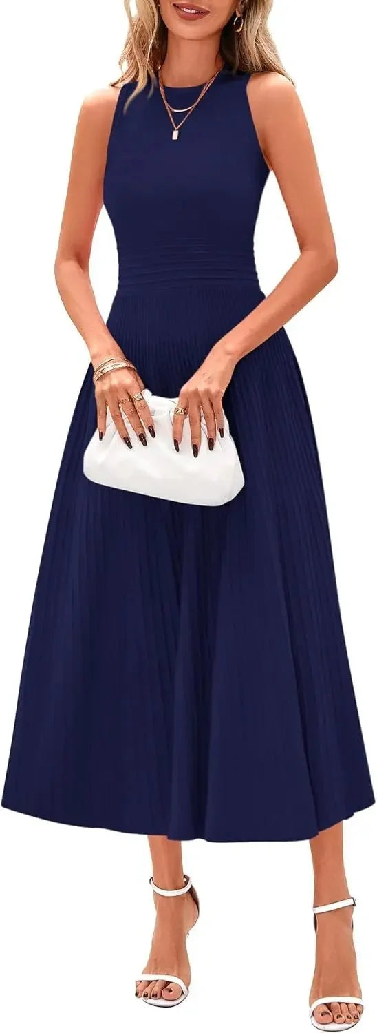 Vestido Casual Midi Sem Mangas Marseille