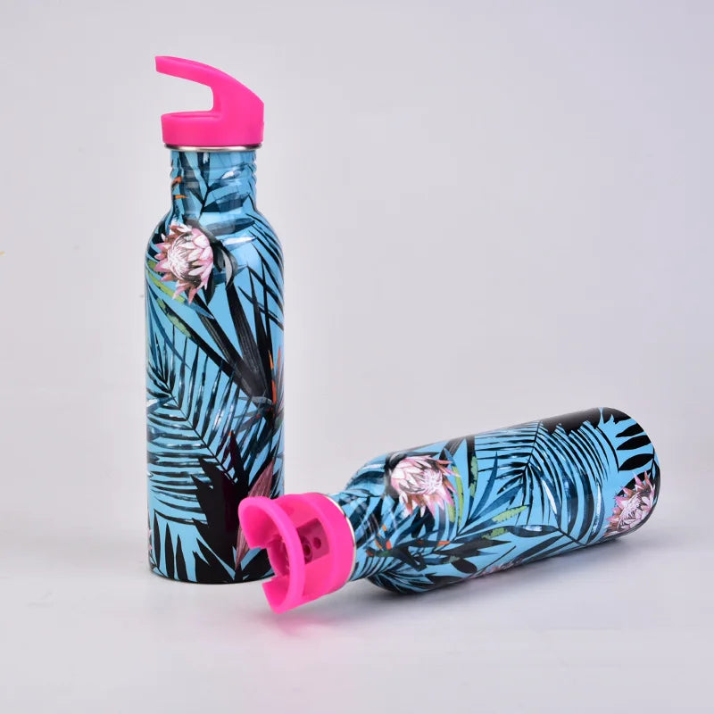 Produto Tie-dye copo de aço inoxidável de camada única, esportes ao ar livre garrafa de água com palha, portátil, 2024 - 1