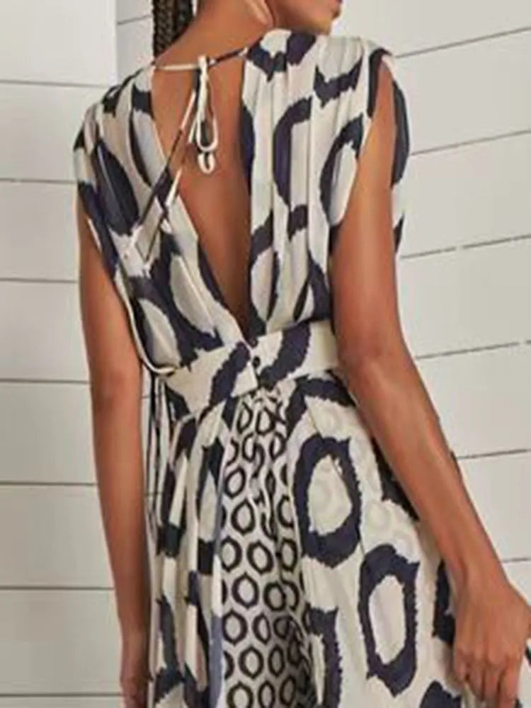 Conjunto Boho Feminino Elegante com Estampas Geométricas