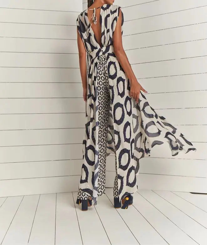 Conjunto Boho Feminino Elegante com Estampas Geométricas