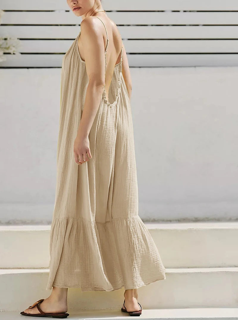 Vestido Longo Fluido de Algodão