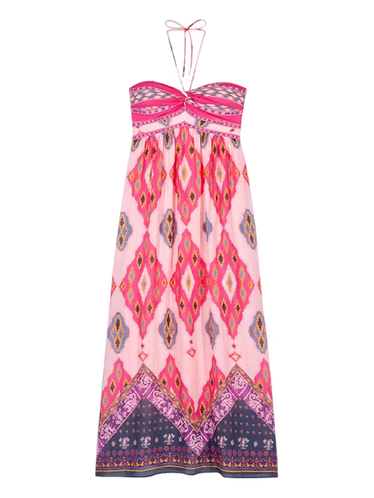 Vestido estampas geométricas Rosa