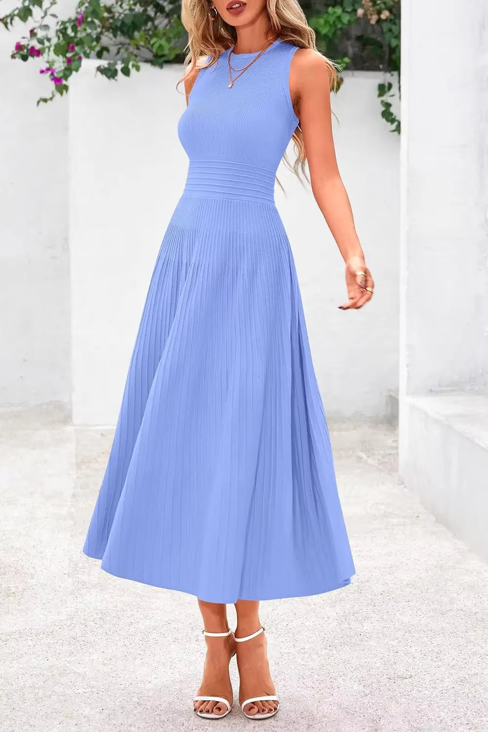 Vestido Casual Midi Sem Mangas Marseille