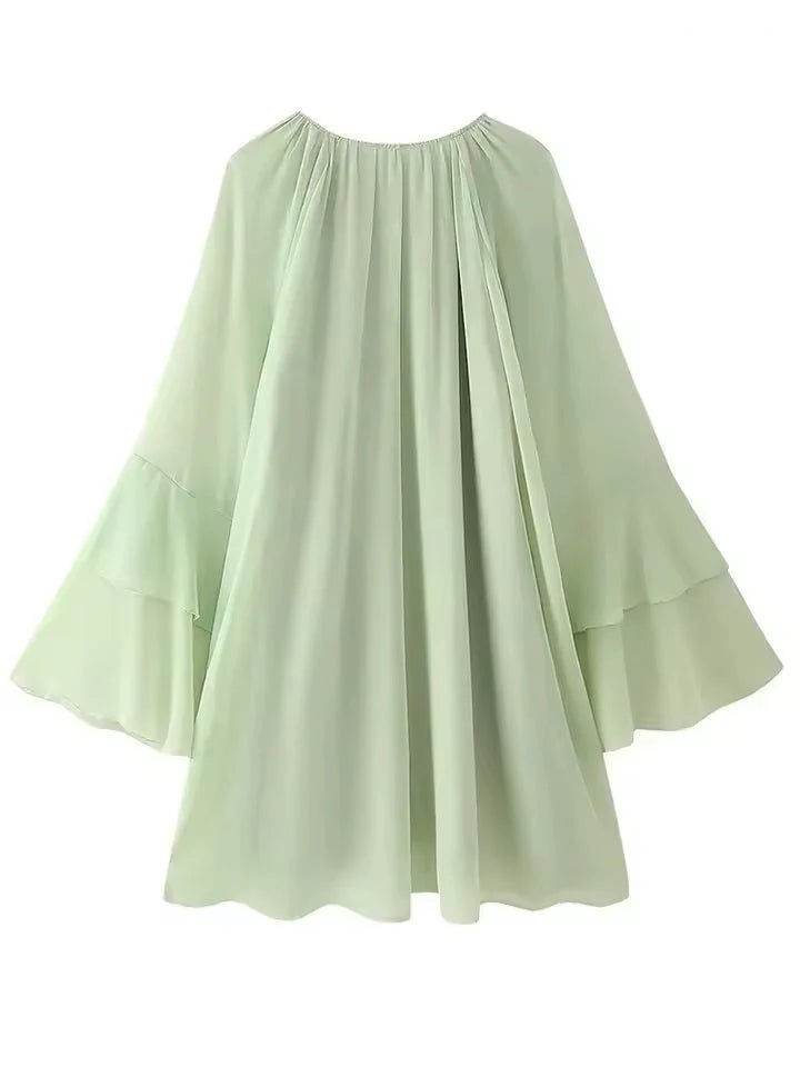 Vestido Boho Aurora Pistache