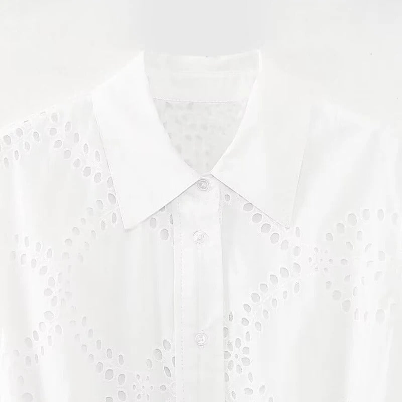 Vestido de Laise Branco Midi