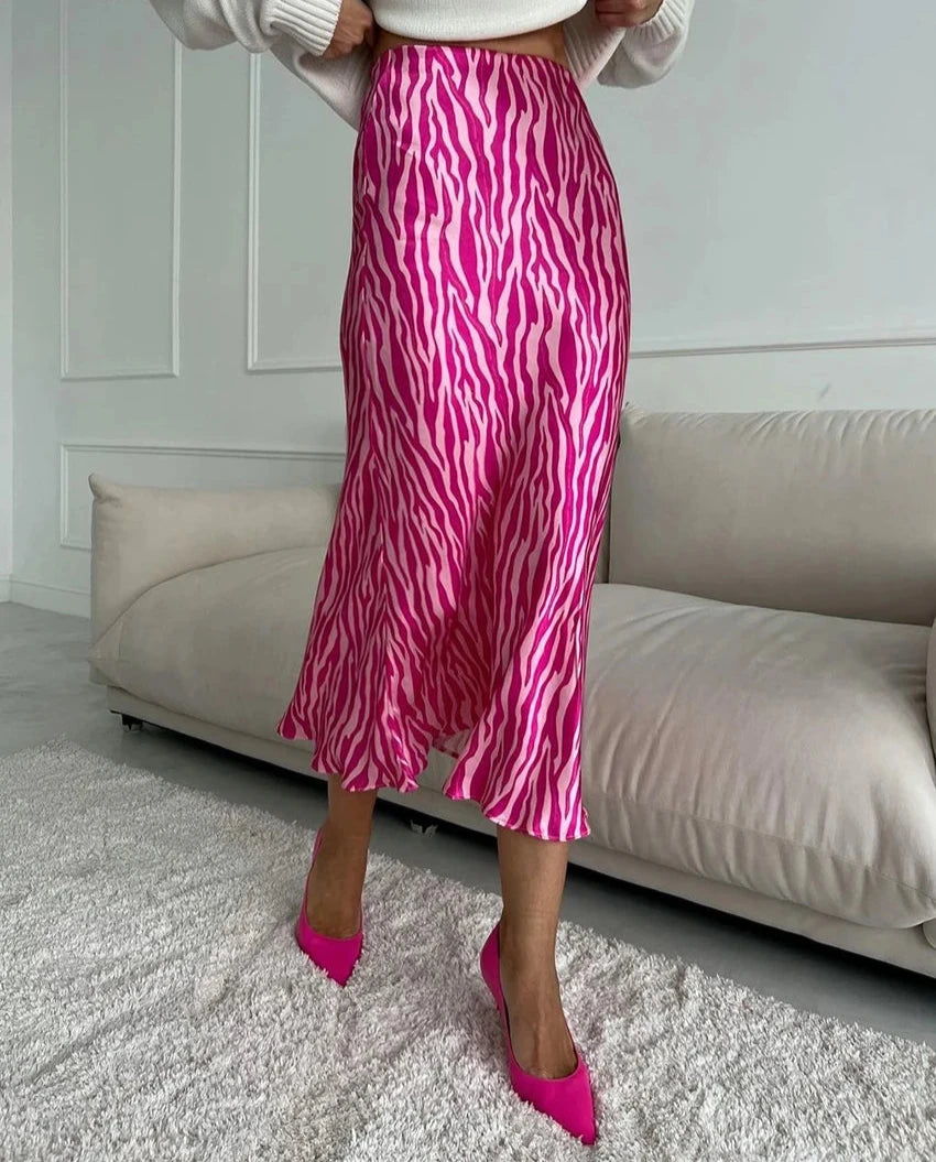 Clacive moda magro impressão das mulheres saia 2023 bodycon cintura alta midi saias streetwear elegante saia clássica roupas femininas