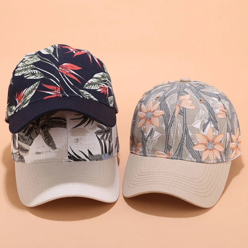 Flor impressão mulheres boné de beisebol feminino ajustável snapback chapéu verão moda ao ar livre sol viseiras senhoras gorro casquette gorras