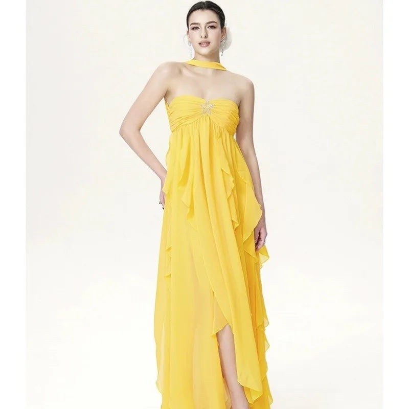 Vestido Maxi  de Chiffon Bella Estrela