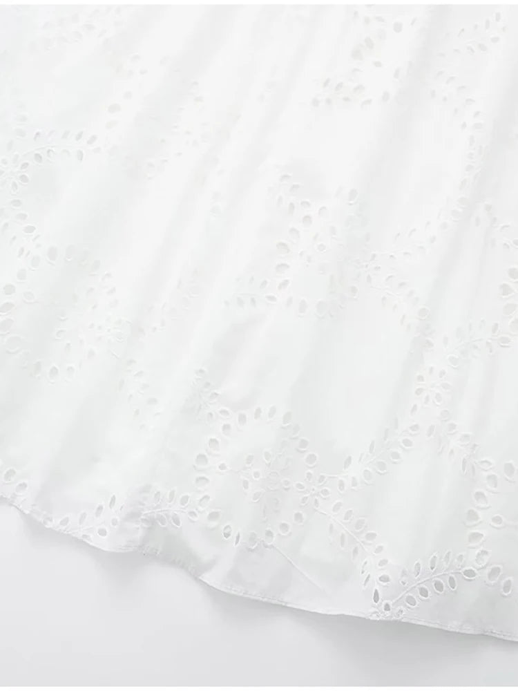 Vestido de Laise Branco Midi