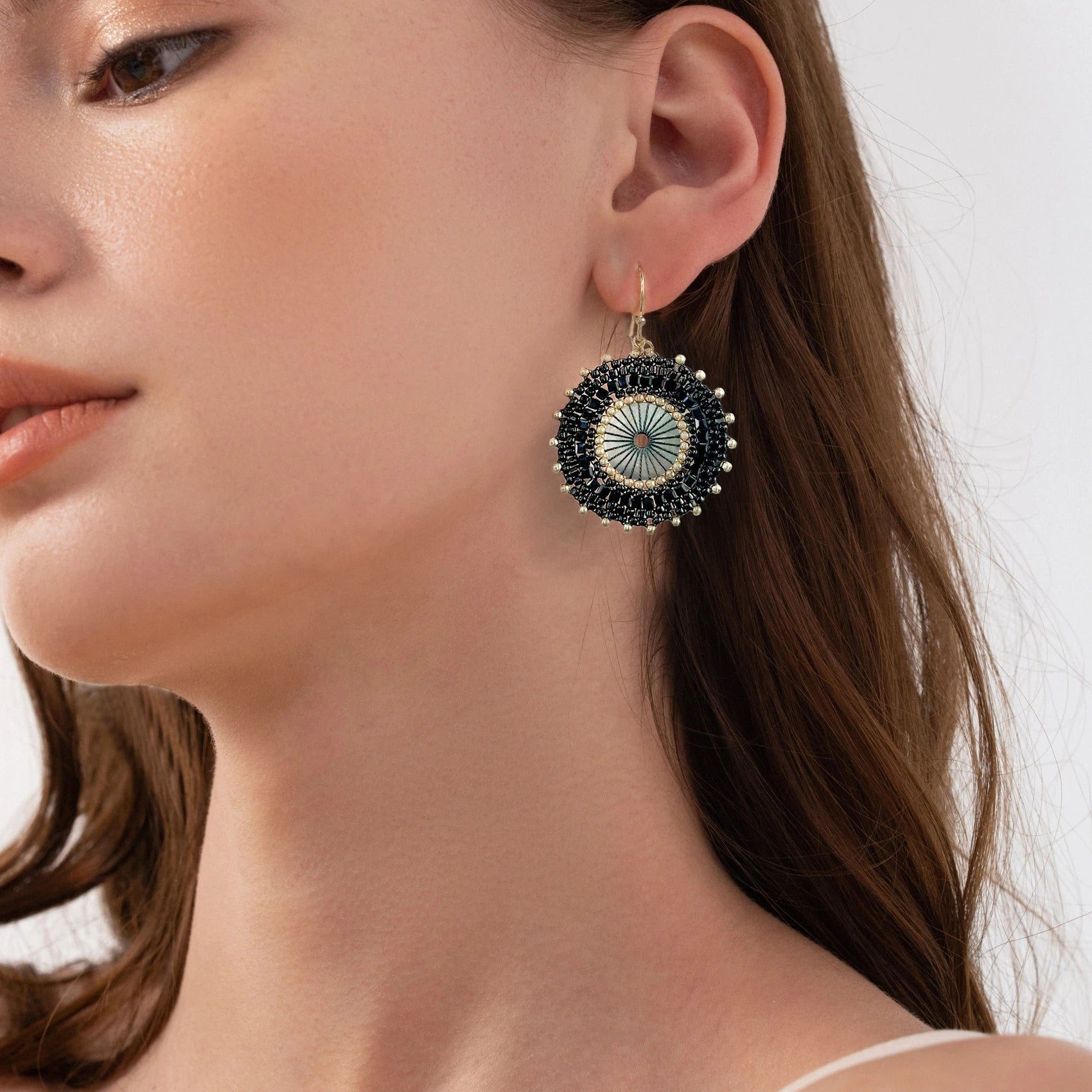 Produto Joya-Brincos coloridos para mulheres, Bohemia Hoop, brinco Dangle, artesanal, praia de verão - 1