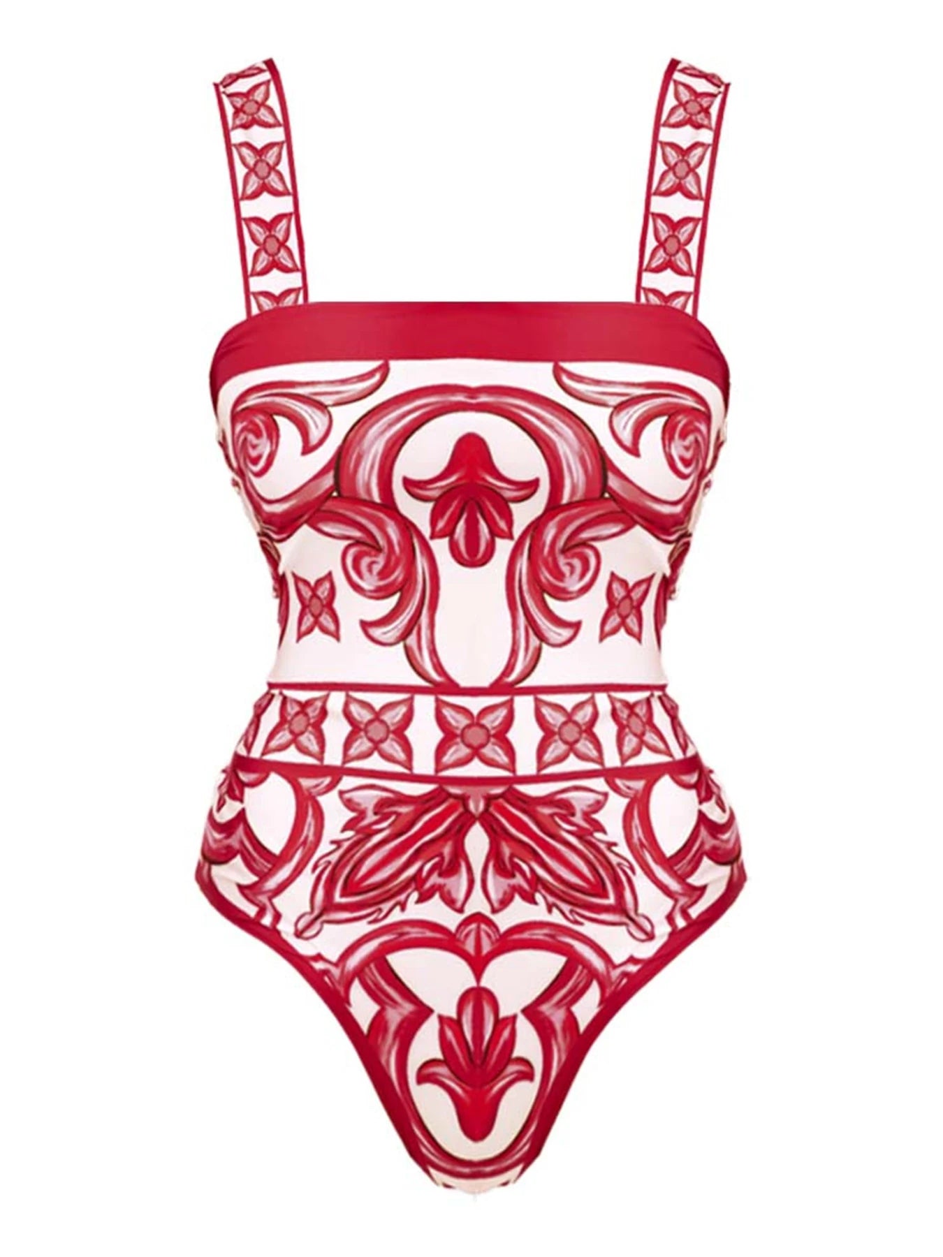 Maiô Étnico Estampado com Sarong Cintura Alta