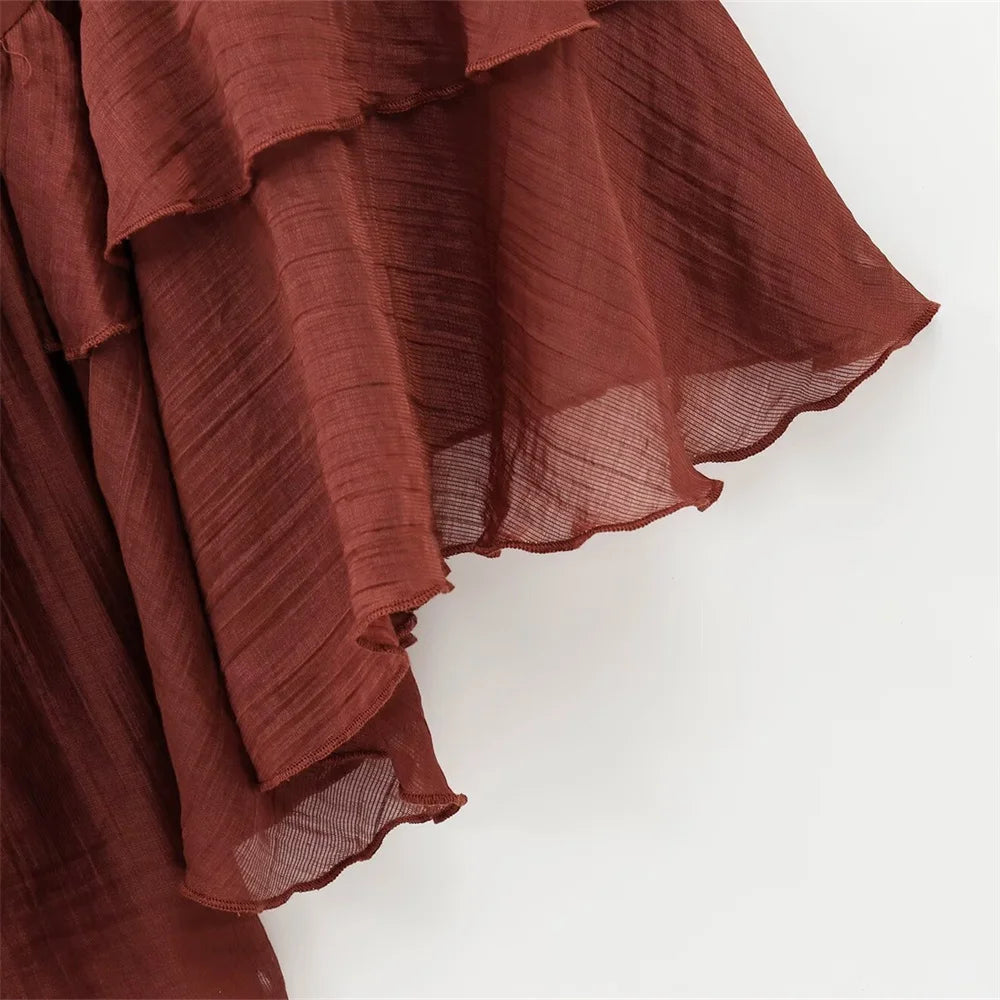 2025 moda nova feminina casual design elegante com estilo europeu e americano versátil manga longa plissado borda vestido