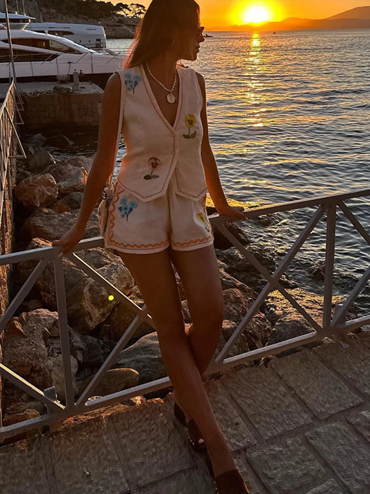 Conjunto Feminino Floral de Verão