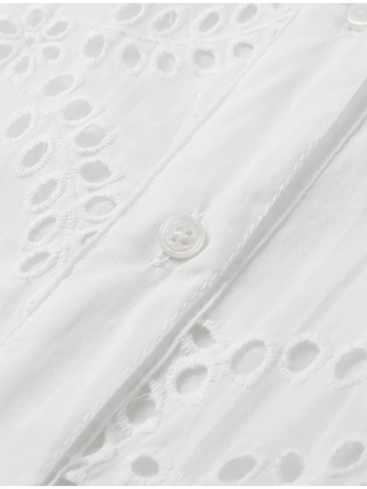 Vestido de Laise Branco Midi