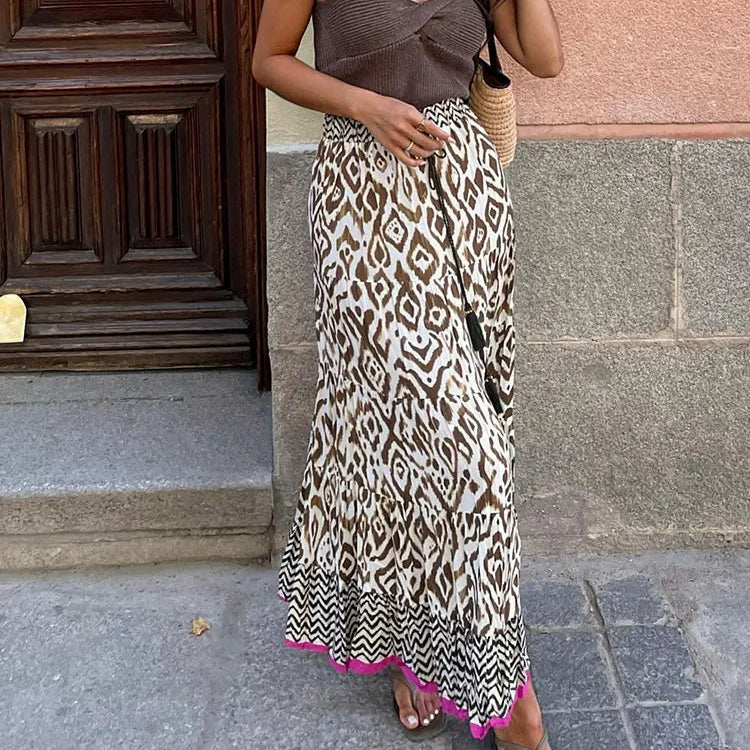 Saia Longa Boho com Estampa de Marmorizada