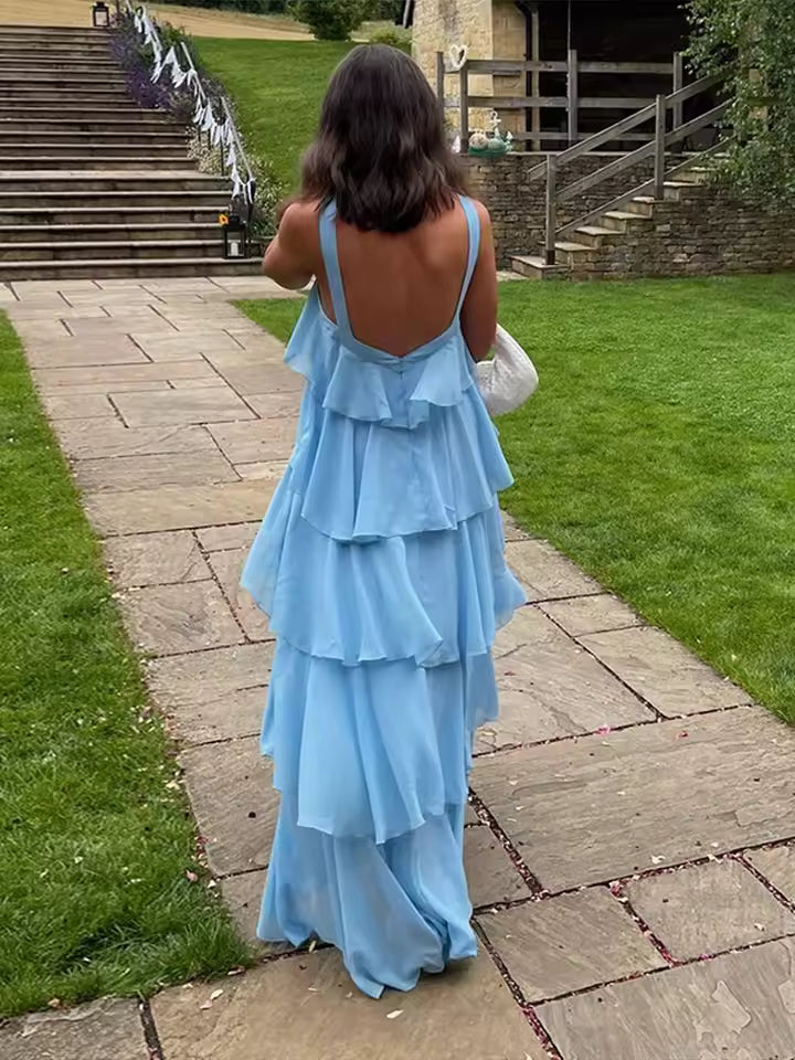 Vestido Maxi de babados Mikonos