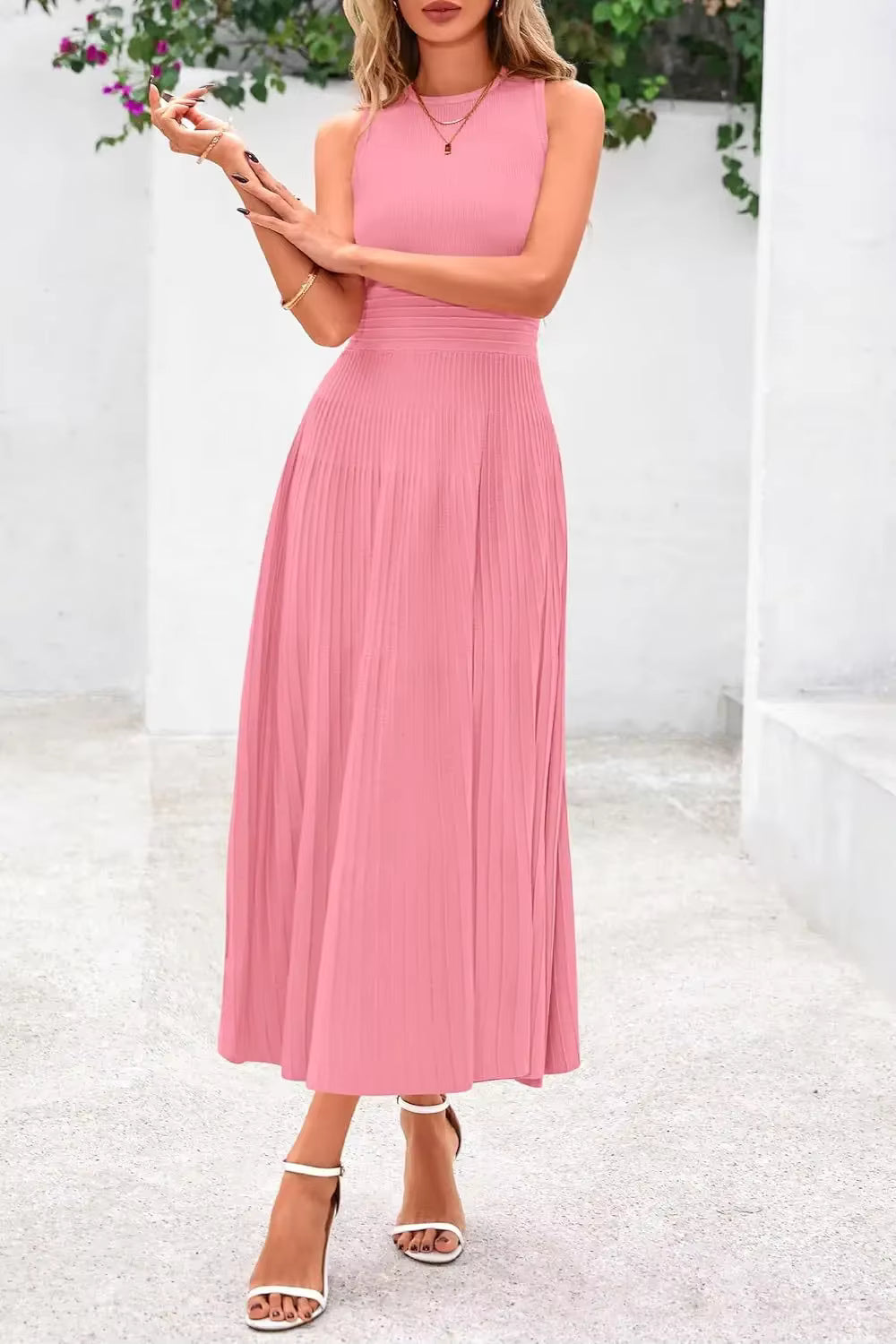 Vestido Casual Midi Sem Mangas Marseille