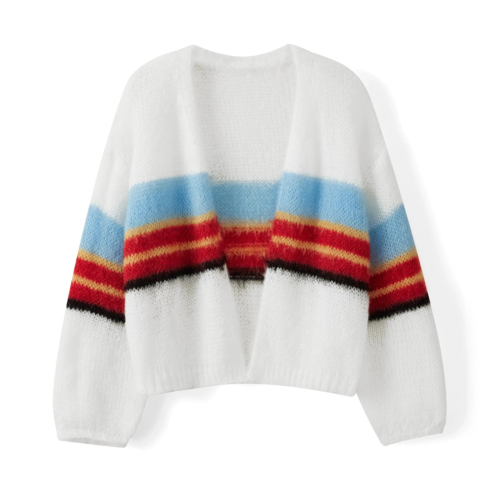 Cardigan Branco com Listras