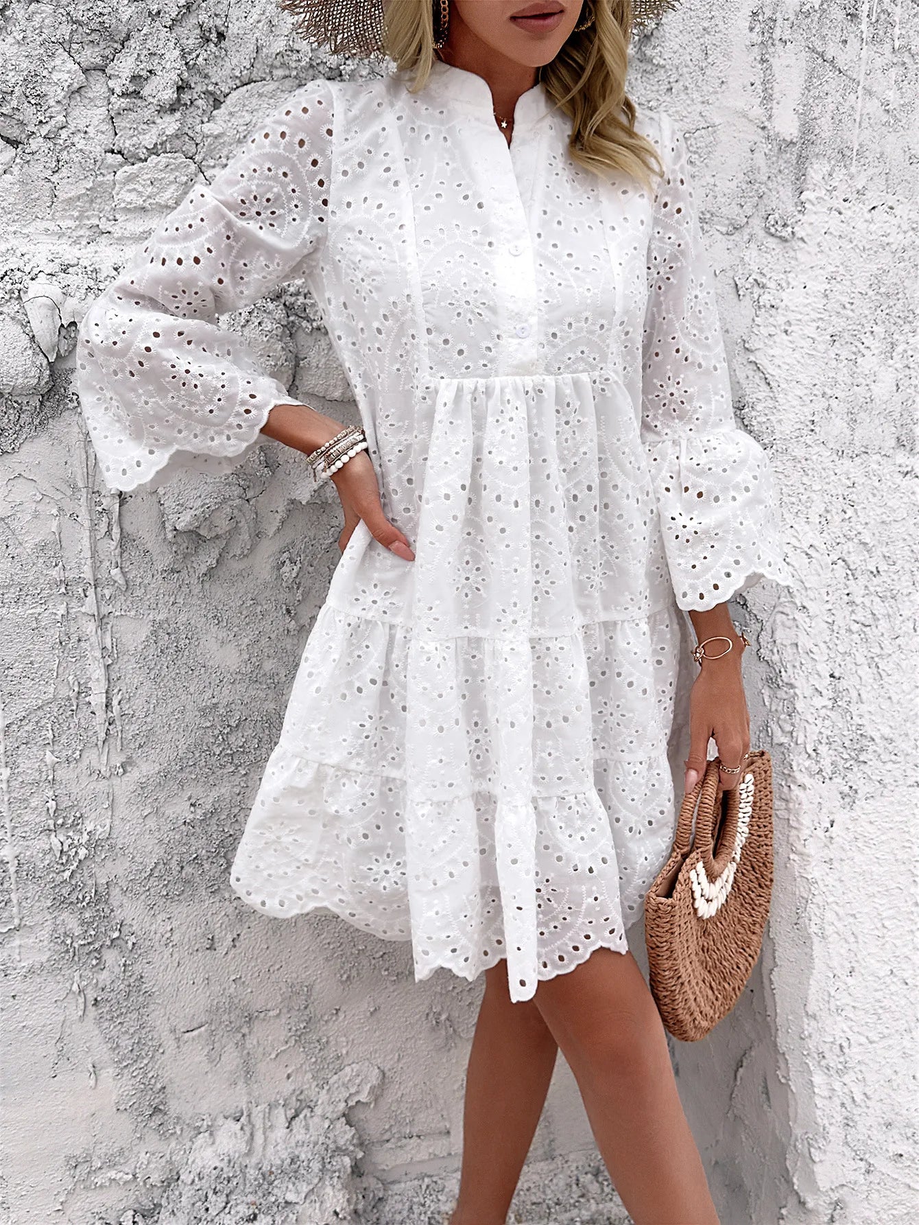 Vestido Chemise de Laise de Algodão Jolie