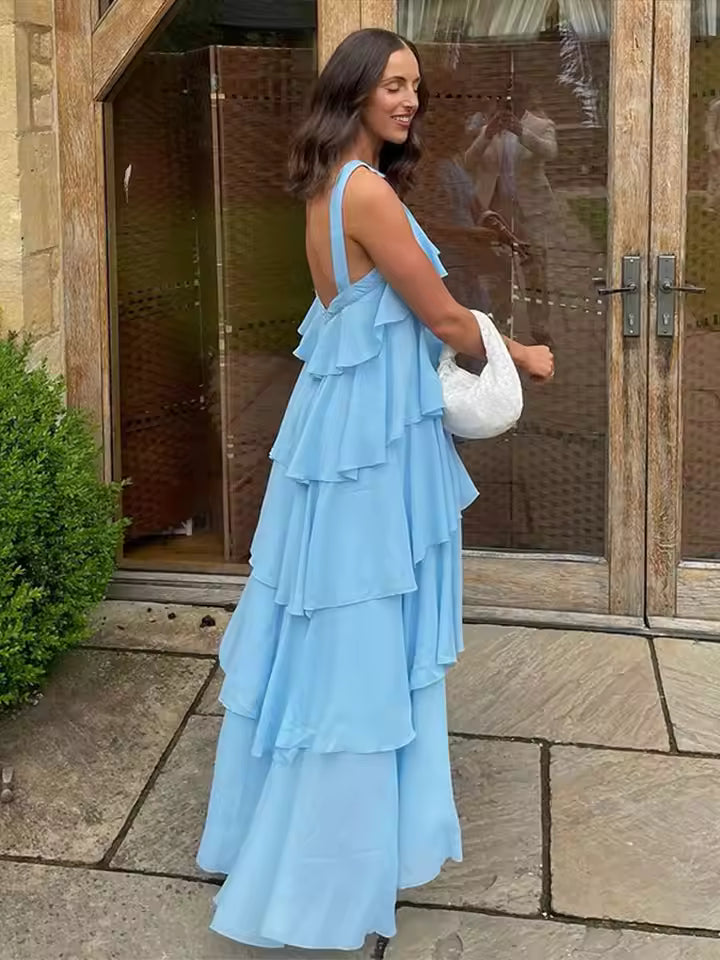 Vestido Maxi de babados Mikonos