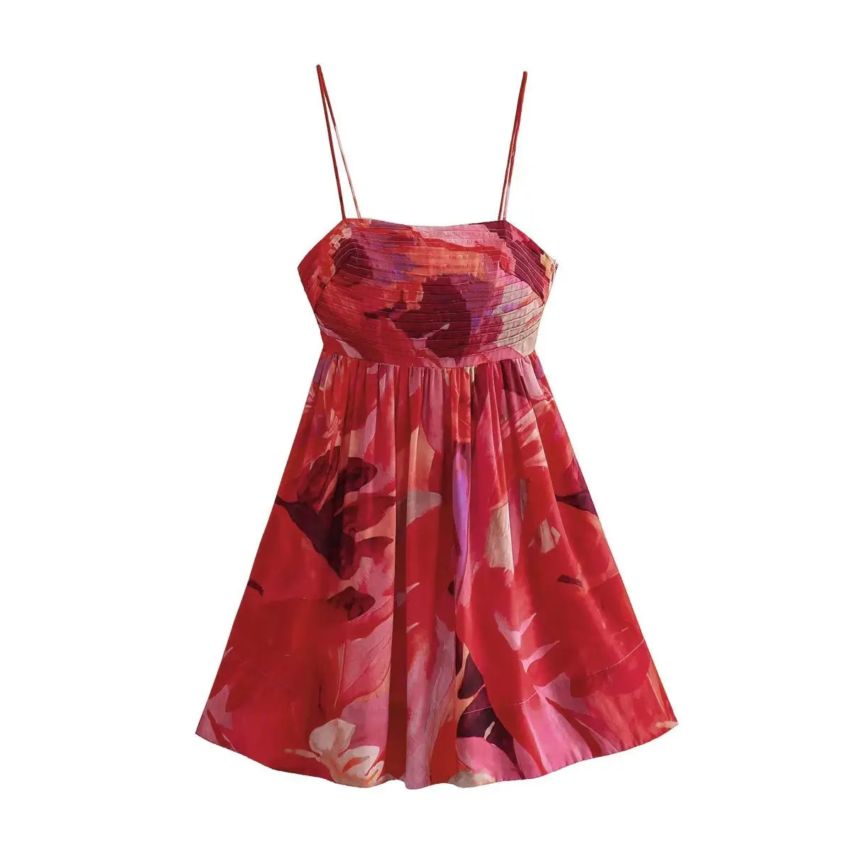 Vestido Mini Estampado Floral com Alças Finas