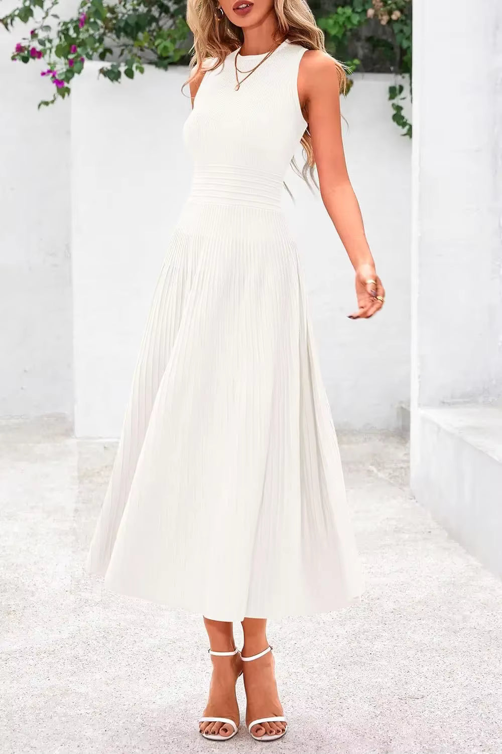 Vestido Casual Midi Sem Mangas Marseille